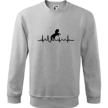 Chlapecké tričko Ekg kůň ikona - Mikina Essential dětská - 146 cm/10 let ( Světlešedý Melír )