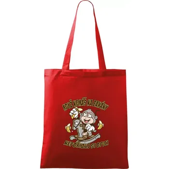 Když nemáš na banány, nepořizuj si opici - Taška bavlněná - 42 x 38 cm ( Červená )