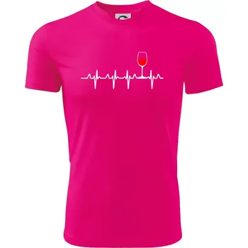 Víno ekg - Dětské triko sportovní (dresovina) - 146 cm/10 let ( Neon Pink )