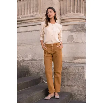 Dámské džíny Džínové kalhoty Mom fit Onado H3054 barva: hnědá-camel, velikost: XL