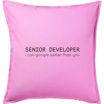 Polštář Senior developer google better than you - Polštář 50x50 - 50x50 - Pouze potah ( Růžová )