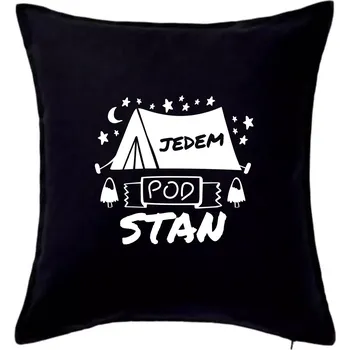 Polštář Jedem pod stan - Polštář 50x50 - 50x50 - Včetně výplně ( Černá )