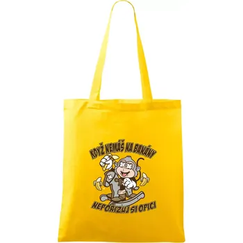 Když nemáš na banány, nepořizuj si opici - Taška bavlněná - 42 x 38 cm ( Žlutá )