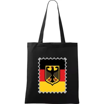 Nákupní taška Německá známka - vlajka - Taška bavlněná - 42 x 38 cm ( Černá )