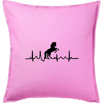 Polštář Ekg kůň ikona - Polštář 50x50 - 50x50 - Pouze potah ( Růžová )