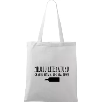 Miluju literaturu - Taška bavlněná - 42 x 38 cm ( Bílá )