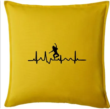 Polštář Ekg tanec - vlasy - Polštář 50x50 - 50x50 - Pouze potah ( Žlutá )