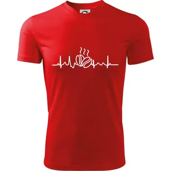 EKG zrna kávy - Dětské triko sportovní (dresovina) - 158 cm/12 let ( Červená )