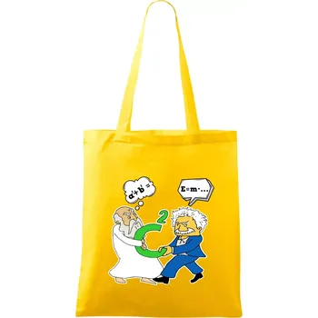 Pythagoras a Albert boj o C - Taška bavlněná - 42 x 38 cm ( Žlutá )