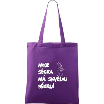 Moje ségra má skvělou ségru - Taška bavlněná - 42 x 38 cm ( Fialová )