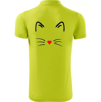 Pánská košile Kočka - srdce místo nosu - Polokošile Victory sportovní (dresovina) - M ( Limetková )
