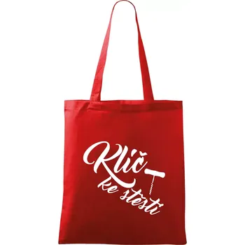 Klíč ke štěstí vývrtka jednoduchá - Taška bavlněná - 42 x 38 cm ( Červená )