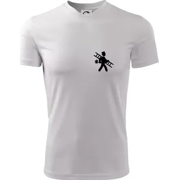 Chlapecké oblečení Kominík logo prso - Dětské triko sportovní (dresovina) - 122 cm/6 let ( Bílá )