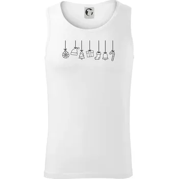 Rodinná vánoční trička - Vánoční ozdoby na provázku - Tílko pánské Core - L ( Bílá )