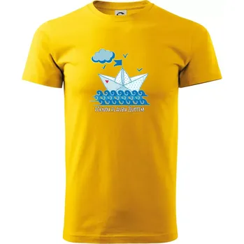 Pánské tričko Pěknou plavbu životem - Triko extra velké (5-8XL) - 6XL ( Žlutá )
