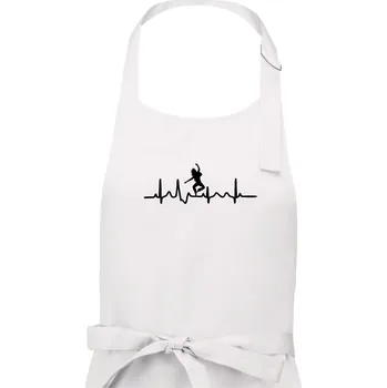 Kuchyňská zástěra Ekg tanec - vlasy - Dámská zástěra na vaření - Univerzální velikost ( Bílá )