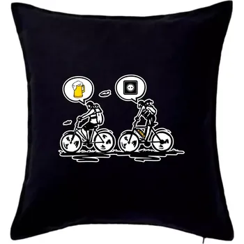 Polštář Cyklistika na co myslím - Polštář 50x50 - 50x50 - Pouze potah ( Černá )