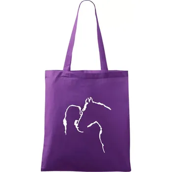 Kůň a já silueta - Taška bavlněná - 42 x 38 cm ( Fialová )