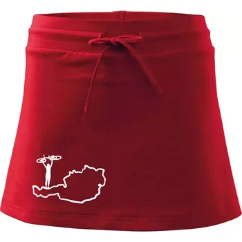 Dámská sukně Cyklistka - Mapa Rakouska - Sportovní sukně - two in one - XS ( Červená )