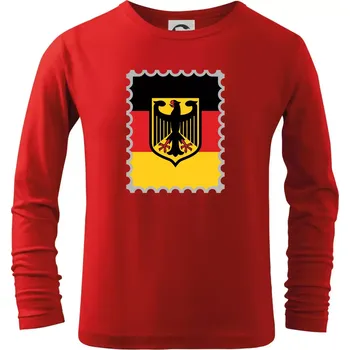 Chlapecké tričko Německá známka - vlajka - Triko dětské Long Sleeve - 122 cm/6 let ( Červená )