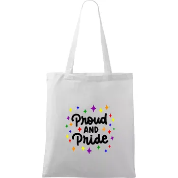 Proud and pride hvězdy - Taška bavlněná - 42 x 38 cm ( Bílá )