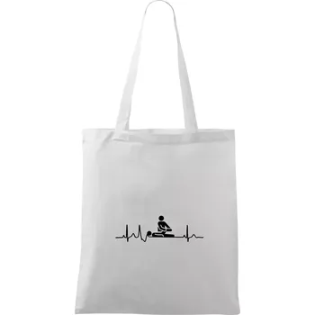 Nákupní taška EKG fyzioterapie - Taška bavlněná - 42 x 38 cm ( Bílá )