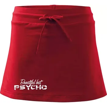 Dámská sukně Beautiful but PSYCHO - Sportovní sukně - two in one - XS ( Červená )