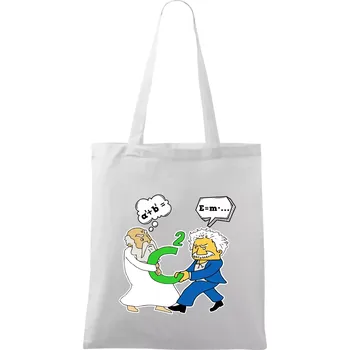 Nákupní taška Pythagoras a Albert boj o C - Taška bavlněná - 42 x 38 cm ( Bílá )