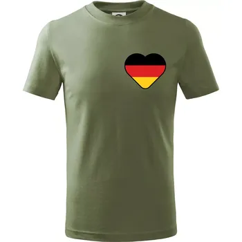 Chlapecké oblečení Germany love malé - Německá vlajka - Tričko dětské bavlněné - 146 cm/10 let ( Khaki )