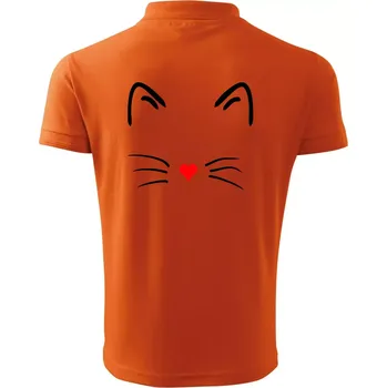 Pánská košile Kočka - srdce místo nosu - Polokošile pánská Pique Polo 203 - 3XL ( Oranžová )