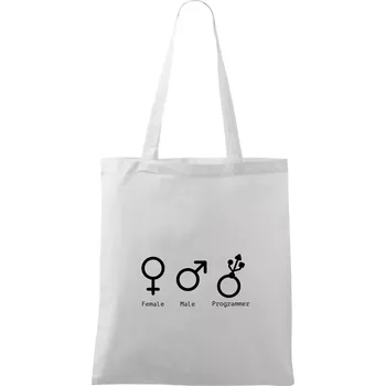 Female male programmer - Taška bavlněná - 42 x 38 cm ( Bílá )