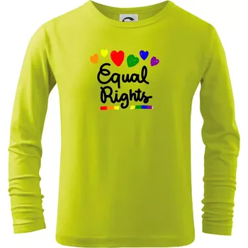 Dětská móda Equal Rights - srdíčka - Triko dětské Long Sleeve - 134 cm/8 let ( Limetková )
