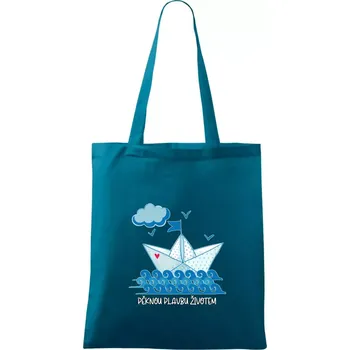Pěknou plavbu životem - Taška bavlněná - 42 x 38 cm ( Petrolejová )