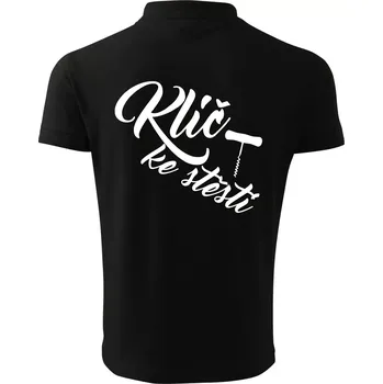 Pánská košile Klíč ke štěstí vývrtka jednoduchá - Polokošile pánská Pique Polo 203 - M ( Černá )