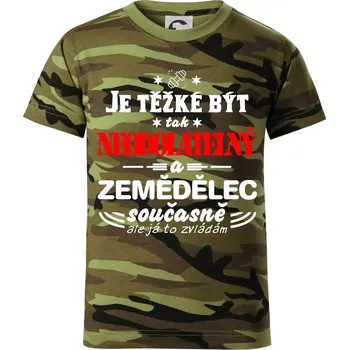 Je těžké být neodolatelný zemědělec - Dětské maskáčové triko - 104-110cm / 3-4 roky ( Zelený maskáč )