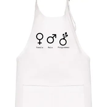 Kuchyňská zástěra Female male programmer - Dětská zástěra na vaření - Univerzální velikost ( Bílá )