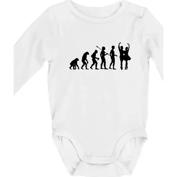 Kojenecký body Evoluce tanec - pár - Body kojenecké s dlouhým rukávem - Dlouhý r. do 3 měs ( Bílá )