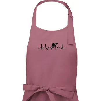 Kuchyňská zástěra EKG kominík - Dámská zástěra na vaření - Univerzální velikost ( Starorůžová )
