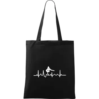 Nákupní taška EKG tanec - na rukou - Taška bavlněná - 42 x 38 cm ( Černá )