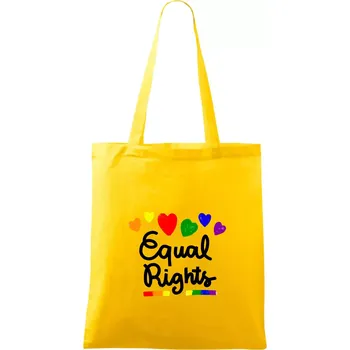 Equal Rights - srdíčka - Taška bavlněná - 42 x 38 cm ( Žlutá )