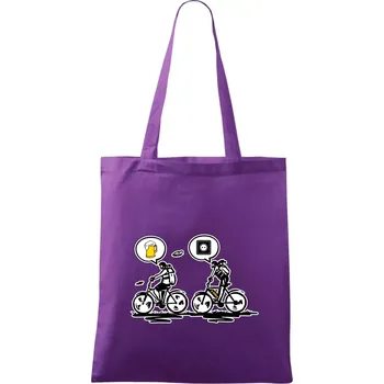 Cyklistika na co myslím - Taška bavlněná - 42 x 38 cm ( Fialová )