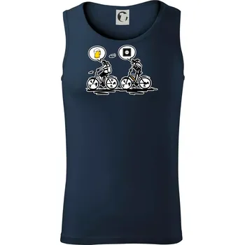 Cyklistika na co myslím - Tílko pánské Core - S ( Námořní modrá (velmi tmavá - téměř černá) )