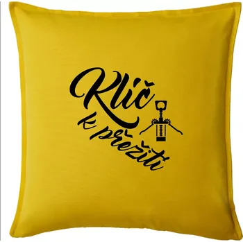 Polštář Vývrtka mechanická - Klíč k přežití - Polštář 50x50 - 50x50 - Pouze potah ( Žlutá )
