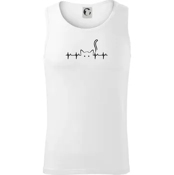 Kočka EKG - Tílko pánské Core - M ( Bílá )