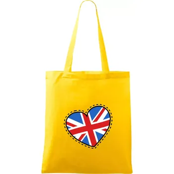 Británie srdce velké - Taška bavlněná - 42 x 38 cm ( Žlutá )