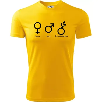 Chlapecké tričko Muž žena programátor - Dětské triko sportovní (dresovina) - 146 cm/10 let ( Žlutá )