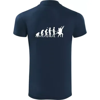 Pánská košile Evoluce tanec - tančící dvojice - Polokošile Victory sportovní (dresovina) - L ( Námořní modrá (velmi tmavá - téměř černá) )