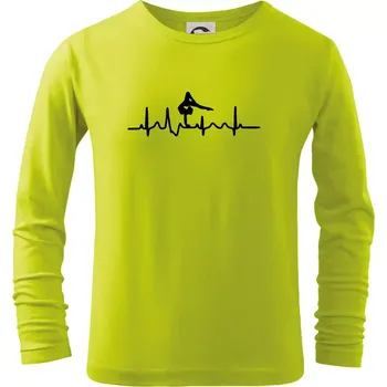 Dětská móda EKG tanec - na rukou - Triko dětské Long Sleeve - 158 cm/12 let ( Limetková )