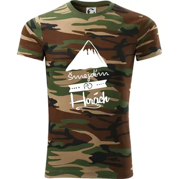 Pánské tričko Šmejdím po horách - Army CAMOUFLAGE - 2XL ( Hnědý maskáč )