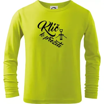 Chlapecké oblečení Vývrtka mechanická - Klíč k přežití - Triko dětské Long Sleeve - 134 cm/8 let ( Limetková )